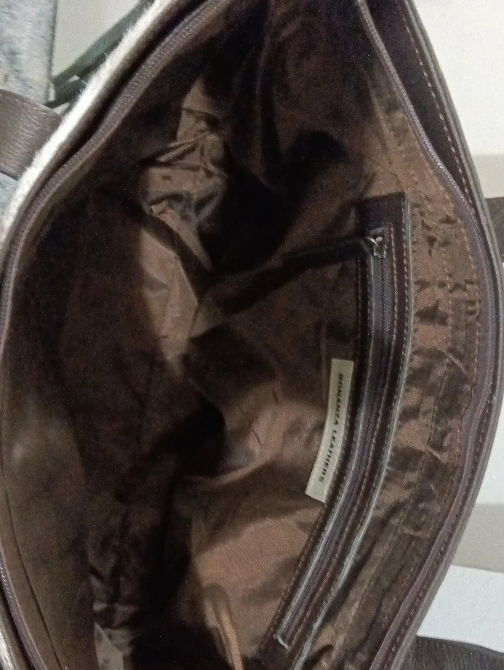Fringe Cowhide Leather Tote Bag - Brown & White